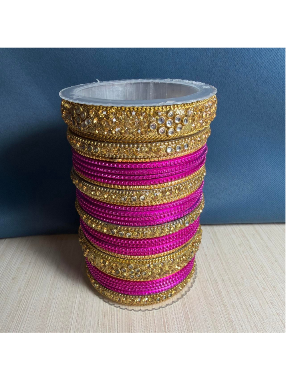 Pink and gold children's bangles set
